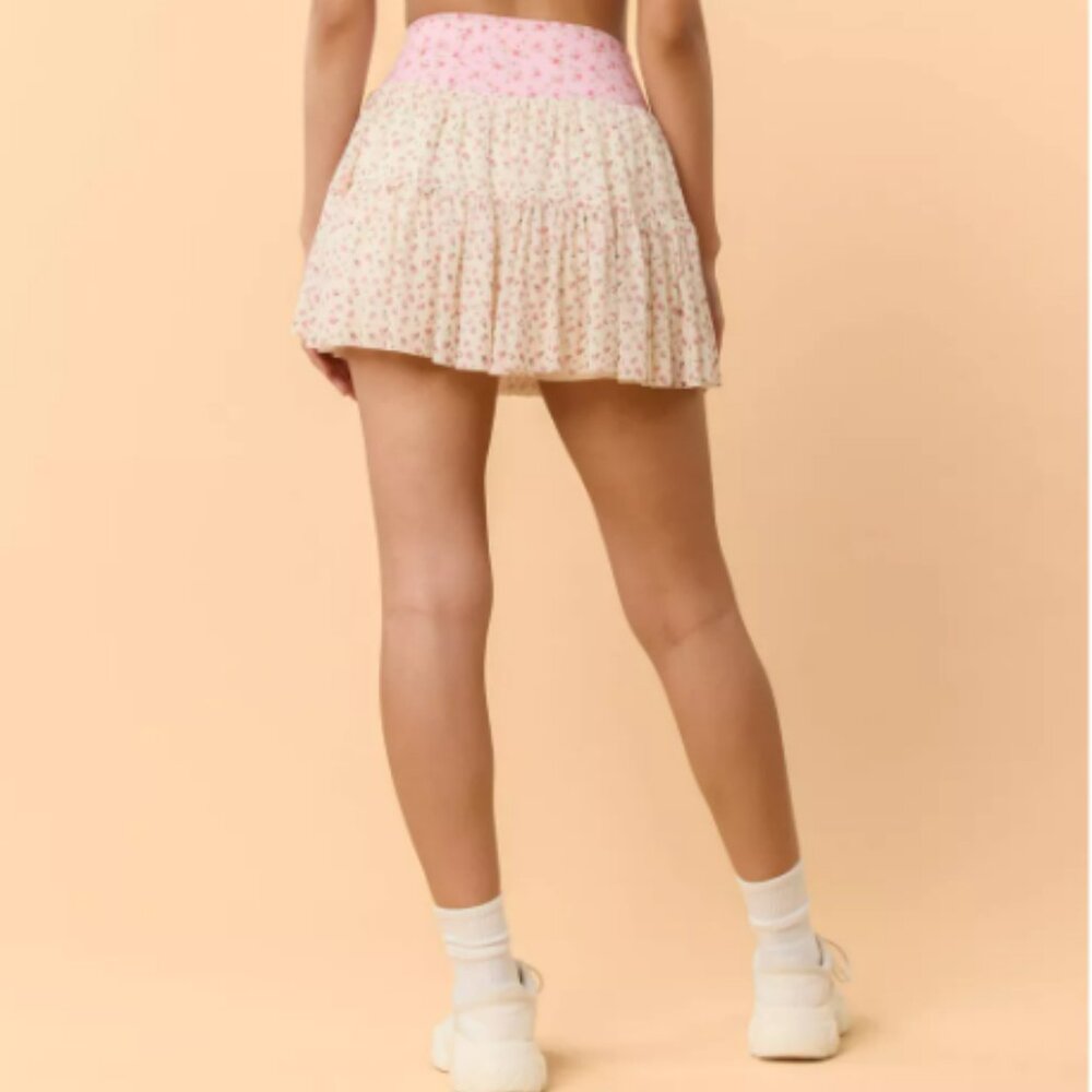 New BLOGILATES Women's Ballerina Skort - Cream Floral Large - Picture 3 of 7